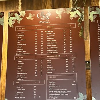 Cello Cafe and Crepes - Menu - Desserts Near Me - Orland Park, Illinois Cello Cafe and Crepes - Menu - Desserts Near Me - Orland Park, Illinois
