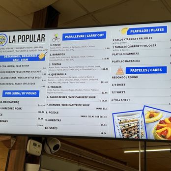 La Popular NWA - Menu, electronic. - Mexican Near Me - Rogers, Arkansas