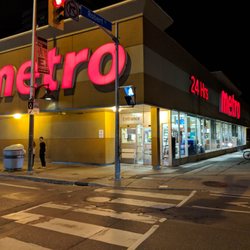 Metro - Outside the entrance standing in the crosswalk. September 2018