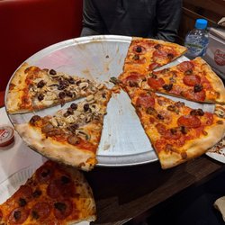 Sal's Pizza - Half Pepperoni/Meatball and half Sausage/Mushroom/Olive/Onion