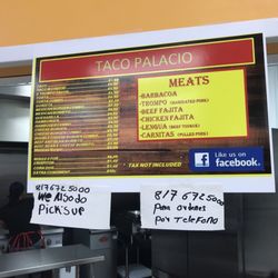 Taco Palacio inside Kwik Mart - Menu