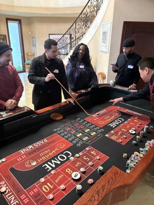 Craps - Craps is a fast-paced dice game where players bet on the outcome of a pair of dice, creating nonstop excitement with every roll. With its energetic table atmosphere and wide variety of betting options, it’s a centerpiece game that brings guests together at any event. Craps - Craps is a fast-paced dice game where players bet on the outcome of a pair of dice, creating nonstop excitement with every roll. With its energetic table atmosphere and wide variety of betting options, it’s a centerpiece game that brings guests together at any event.