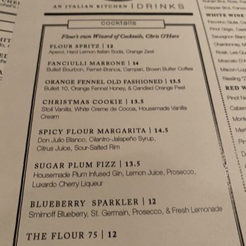 Flour - Cocktail list - Italian Near Me - Moreland Hills, Ohio Flour - Cocktail list - Italian Near Me - Moreland Hills, Ohio