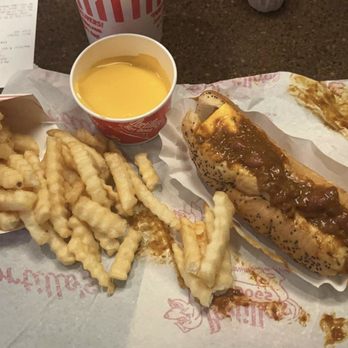 Portillo's Fishers - Chili Cheese Dog with Fries and Side of Cheese Sauce - Hot Dogs Near Me - Fishers, Indiana Portillo's Fishers - Chili Cheese Dog with Fries and Side of Cheese Sauce - Hot Dogs Near Me - Fishers, Indiana