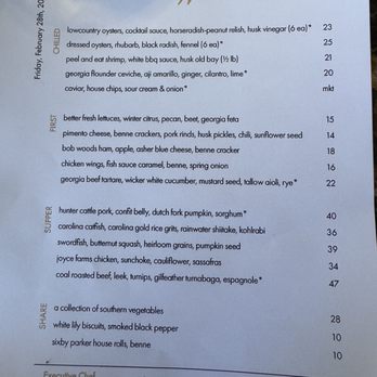 Husk Savannah - Dinner menu as of 28 Feb 25 - Southern Near Me - Savannah, Georgia Husk Savannah - Dinner menu as of 28 Feb 25 - Southern Near Me - Savannah, Georgia