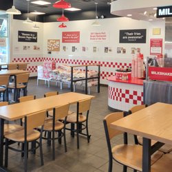 Five Guys - Photograph of the dining room of the Five Guys restaurant at 5399 S. US Highway 41 in Terre Haute, Indiana.