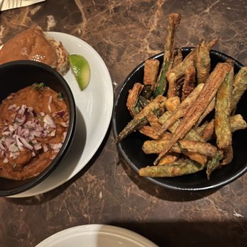 Dishoom - Okra fries and ruby chicken - Indian Near Me - Kensington, XGL Dishoom - Okra fries and ruby chicken - Indian Near Me - Kensington, XGL