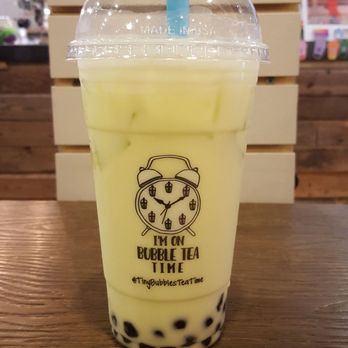Tiny Bubbles Tea Bar - Regular iced pistachio bubble milk tea with boba. $5 - Bubble Tea Near Me - Marietta, Georgia
