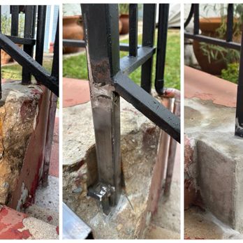 MAV Concrete Innovations - Original broken corner. Metal repaired and then concrete repaired - Masonry/Concrete Near Me - Downey, California