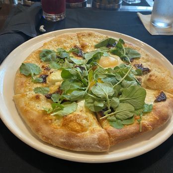 Bazille at Nordstrom - This was a chef special. Bacon, egg, alfredo pizza - New American Near Me - Tampa, Florida