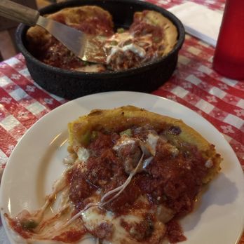 Gino's East - Magnificent Mile - Ginos Small Deep-Supreme crumbled Sausage - Pizza Near Me - Chicago, Illinois Gino's East - Magnificent Mile - Ginos Small Deep-Supreme crumbled Sausage - Pizza Near Me - Chicago, Illinois