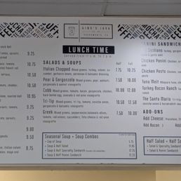 Lunch menu, April 2025