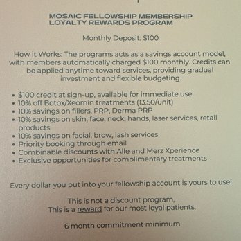 Mosaic Skin Studio - Information about their loyalty program! - Skin Care Near Me - Oakland, California