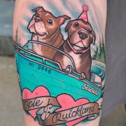 Rockstar Tattoo & Co - My two pit bulls, Opie and Quickland