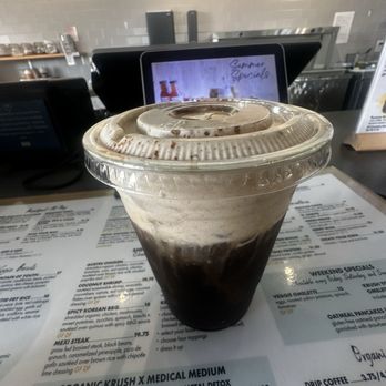 Organic Krush Kitchen & Eatery - Banana Bread Iced Coffee - 16oz - Juice Bars & Smoothies Near Me - Plainview, New York Organic Krush Kitchen & Eatery - Banana Bread Iced Coffee - 16oz - Juice Bars & Smoothies Near Me - Plainview, New York