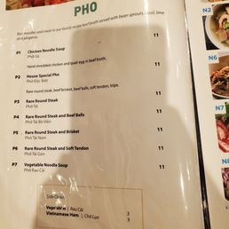 Pho Menu - price they showed on their website was $3 cheaper... :/