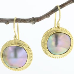 Becky Thatcher Designs - Mabe' Pearl Earrings