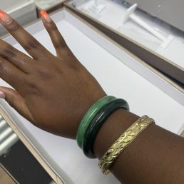 Top 1 is from shop, green jade bangle