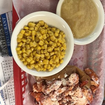 Eagles Nest Restaurant - Lobster roll with applesauce & corn - Seafood Near Me - Brewer, Maine Eagles Nest Restaurant - Lobster roll with applesauce & corn - Seafood Near Me - Brewer, Maine