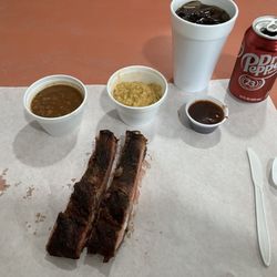 Smitty's Bar-B-Q - Two Ribs, Beans, and Potato Salad