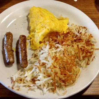 Denny's - 2 eggs, hash and 2 sausage (included with double berry banana pancake breakfast) - Diners Near Me - Norridge, Illinois