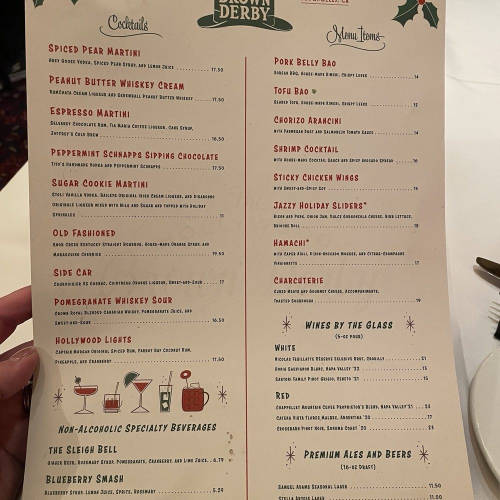 Jollywood Nights - Brown derby menu for the event - Festivals Near Me Jollywood Nights - Brown derby menu for the event - Festivals Near Me