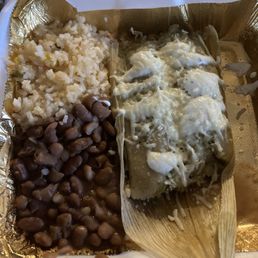 a plate of rice and beans