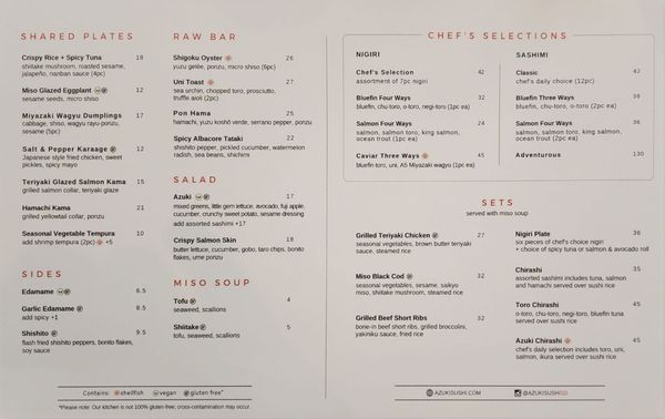 Menu photo 2 Azuki Sushi San Diego, CA