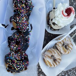 Donutz On A Stick Ice Cream and Grill - Donut sandwich, large stick, Small Stick Donutz