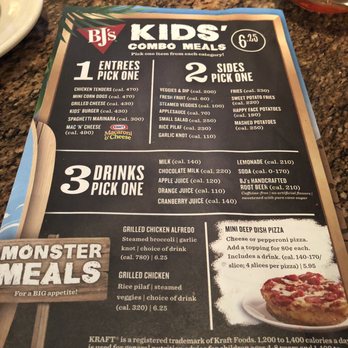 BJ's Restaurant & Brewhouse - Kid's Menu - Pizza Near Me - Modesto, California