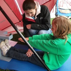 Brookside Physical Therapy - Measuring hamstring length in the community outreach