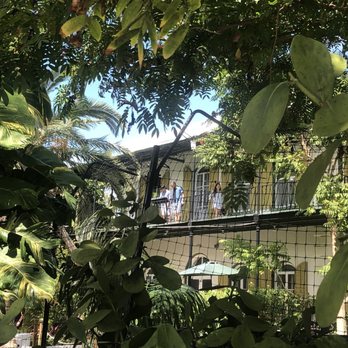 Ernest Hemingway Home  - Lush tropical plants and visitors on the balcony - Museums Near Me - Key West, Florida