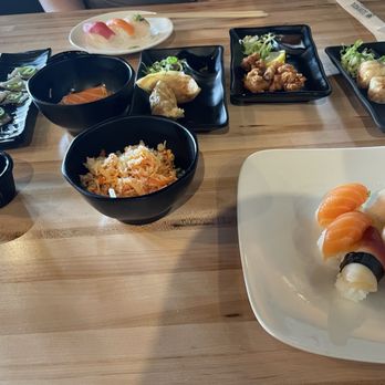 Sushi Hana - Salmon, shrimp, yellowtail and surf clam nigiri. Kani salad, gyoza, shumai, fried calamari, yellowtail jalapeño and sushi lover. - Sushi Bars Near Me - Charlotte, North Carolina