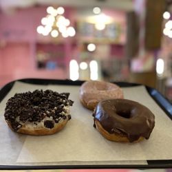 Voodoo Doughnut - Dirt, Chocolate Ring, Homer