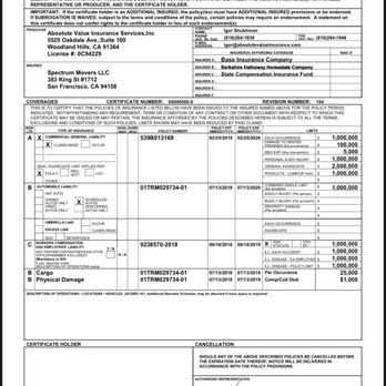 Movers 49 - Fake COI issued by company - Movers Near Me - San Rafael, California Movers 49 - Fake COI issued by company - Movers Near Me - San Rafael, California