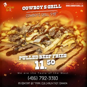 Cowboys Grill - pulled beef fries with sauce and ketchup - Barbeque Near Me - York, Ontario Cowboys Grill - pulled beef fries with sauce and ketchup - Barbeque Near Me - York, Ontario
