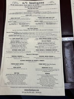 Menu photo 6 S/T Hooligan's Seattle, WA