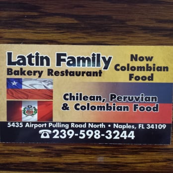 Latin Family Bakery - Business Card - Colombian Near Me - Naples, Florida Latin Family Bakery - Business Card - Colombian Near Me - Naples, Florida