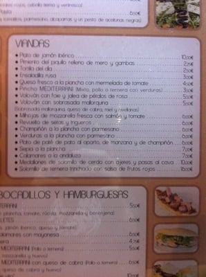 Menu photo 5 Mediterrani Alicante, A Menu photo 5 Mediterrani Alicante, A