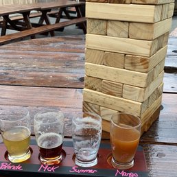 Flight on the back deck with giant Jenga and cornhole! Flight on the back deck with giant Jenga and cornhole!