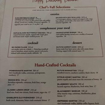 Ruth's Chris Steak House - Menu - Steakhouses Near Me - Pasadena, California