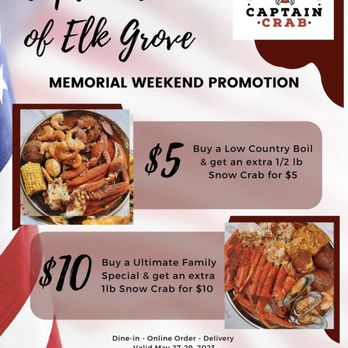 Captain Crab - Memorial Day Weekend Special! - Seafood Near Me - Elk Grove, California