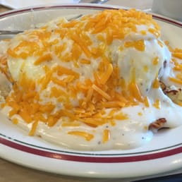 Great food, service and the coffee beats any of the hotel coffee. The southern smothered biscuit platter.