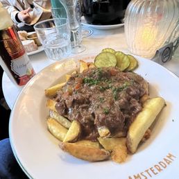 Stew and fries Stew and fries