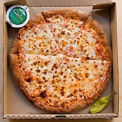Papa Johns Pizza - Extra cheese with our famous garlic sauce.