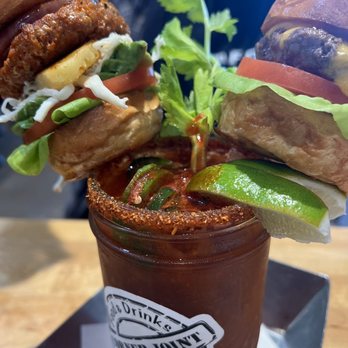 Corner Joint - Michelada with Al pastor slider & Beef slider - Pizza Near Me - Lawndale, California Corner Joint - Michelada with Al pastor slider & Beef slider - Pizza Near Me - Lawndale, California