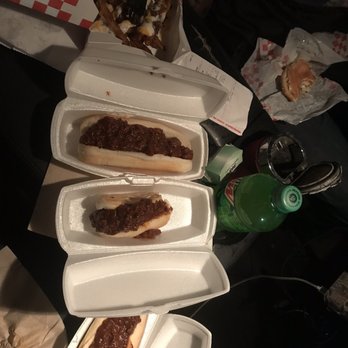 Checkers - three hot dogs with chili on them - Burgers Near Me - Tampa, Florida