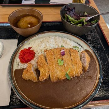 Tokyo Soul - Pork Katsu Curry Rice - started eating my salad before taking the pic, thus the strewn leaf bits - Japanese Curry Near Me - Arcadia, California Tokyo Soul - Pork Katsu Curry Rice - started eating my salad before taking the pic, thus the strewn leaf bits - Japanese Curry Near Me - Arcadia, California