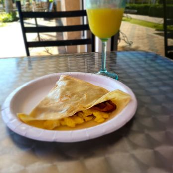 Crepe Cafe - Scramble eggs and bacon crepe - Creperies Near Me - Deerfield Beach, Florida Crepe Cafe - Scramble eggs and bacon crepe - Creperies Near Me - Deerfield Beach, Florida