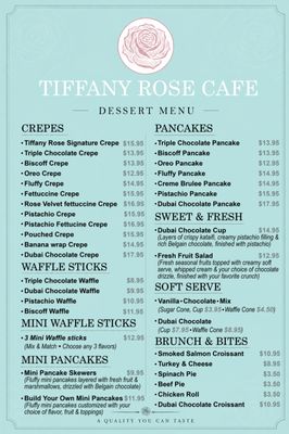 Menu photo 1 Tiffany Rose Cafe Canton, TX